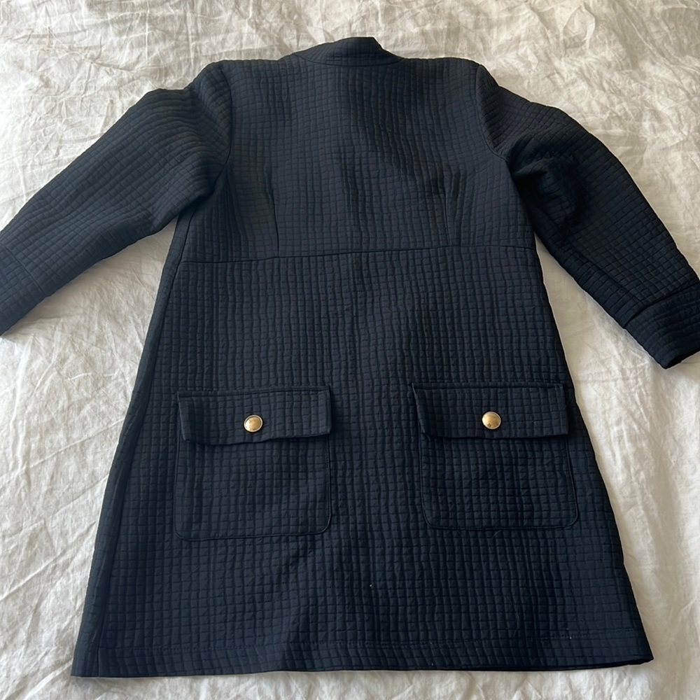 NWT ZARA XS BLACK QUILTED SHIFT DRESS